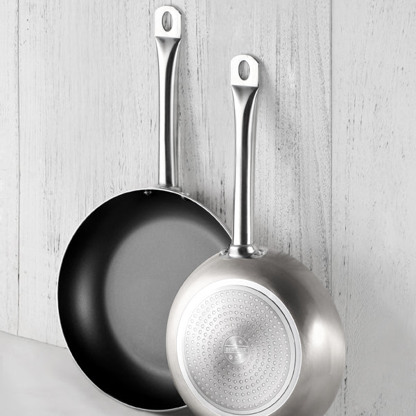SET 2 SARTENES 20 Y 24CM ALUMINIO PRENSADO SILVER PRO CHEF