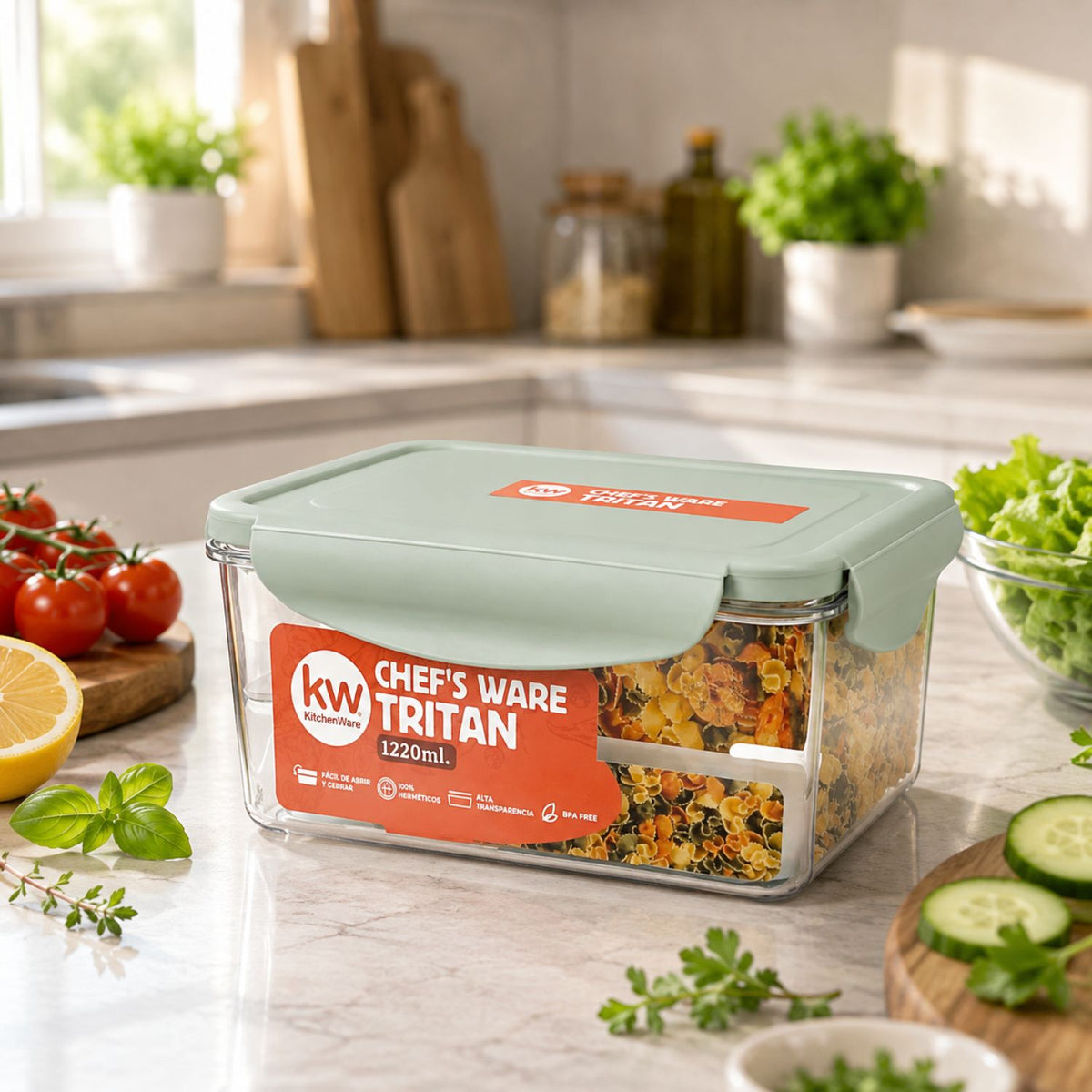 Contenedor Chef's Ware Tritan rectangular 1,2 L
