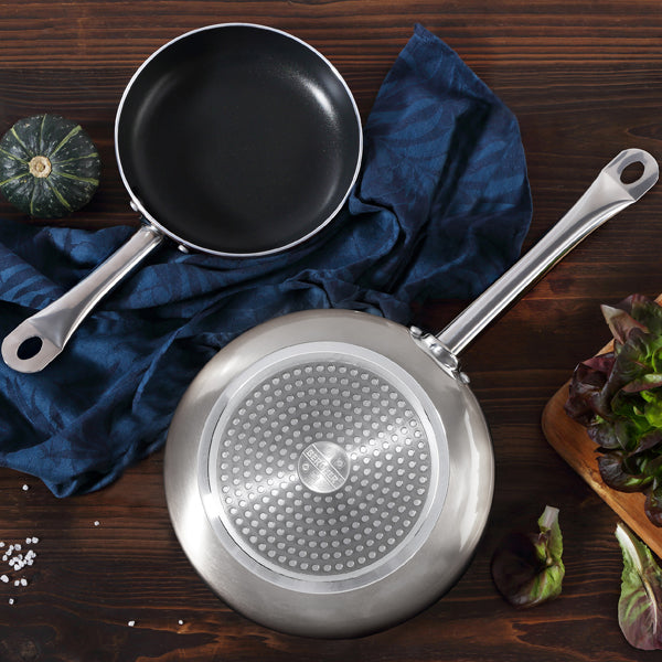 SET 2 SARTENES 20 Y 24CM ALUMINIO PRENSADO SILVER PRO CHEF