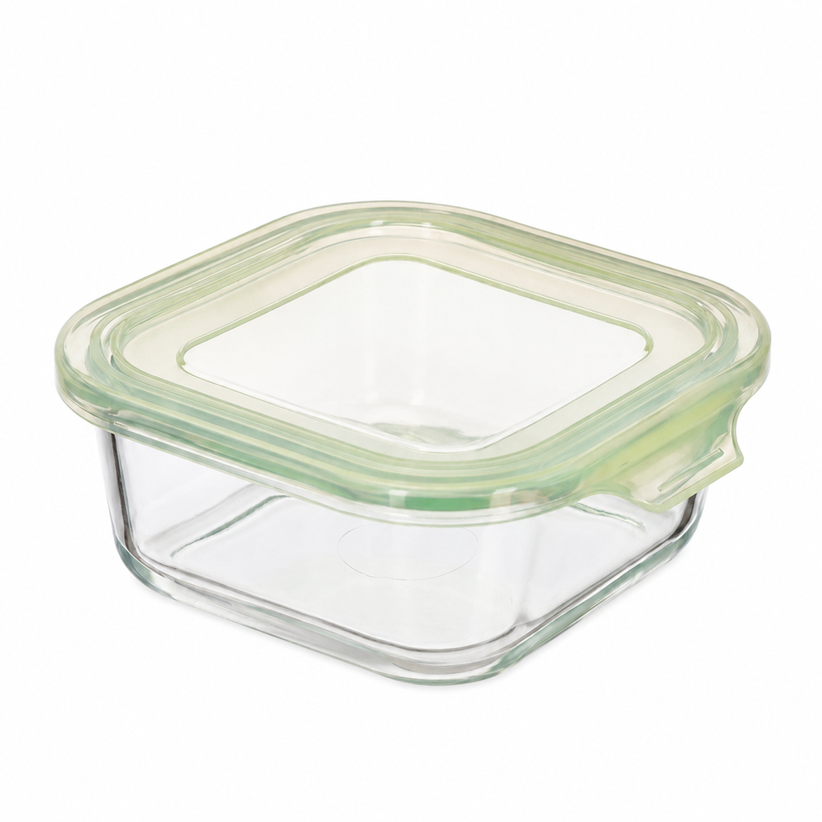 Recipiente cuadrado vidrio 520 ml con tapa