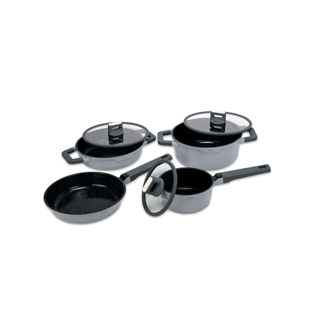 Batería de cocina 7 piezas Chelsea aluminio fundido – Gris