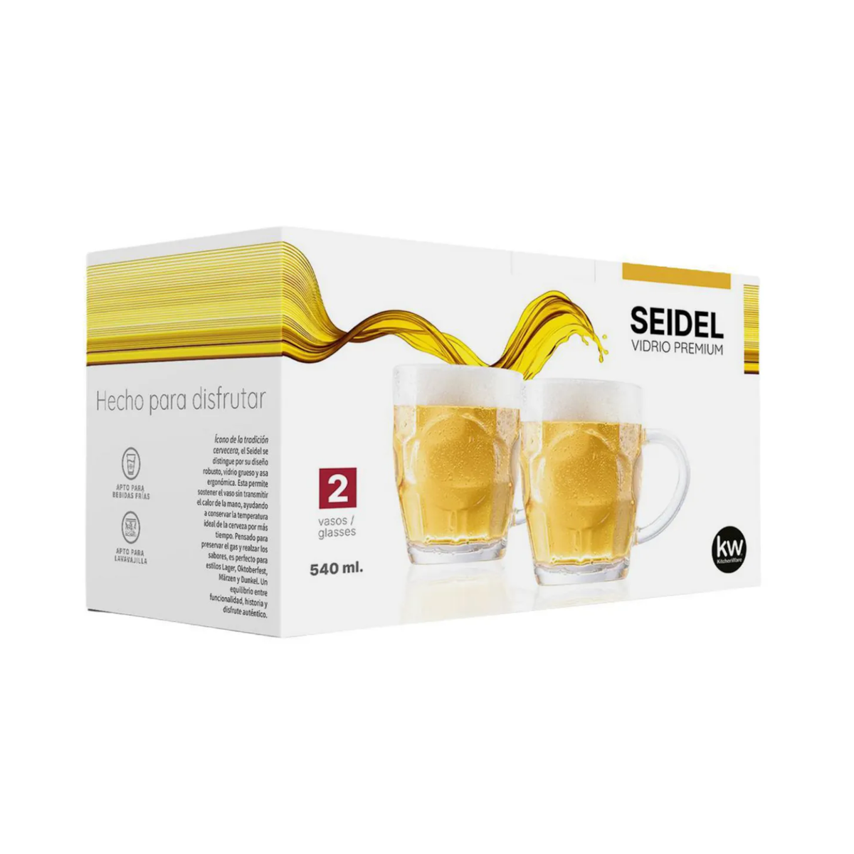 Set 2 vaso cerveza seidel 540 ml