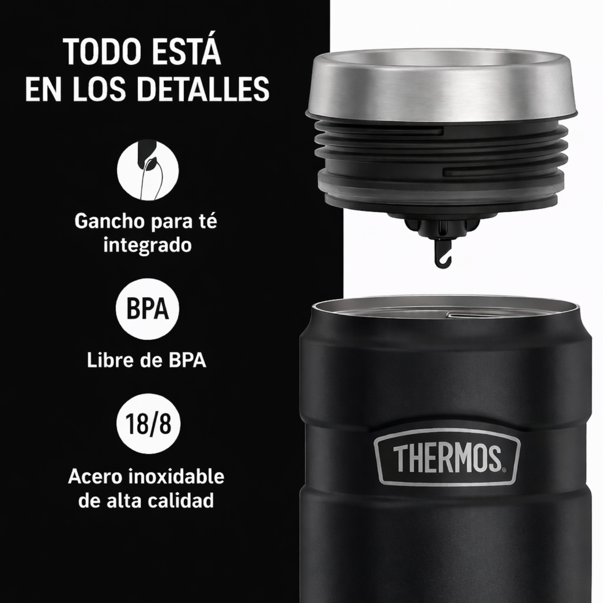 Thermos Termo mug 470 ml King – Negro