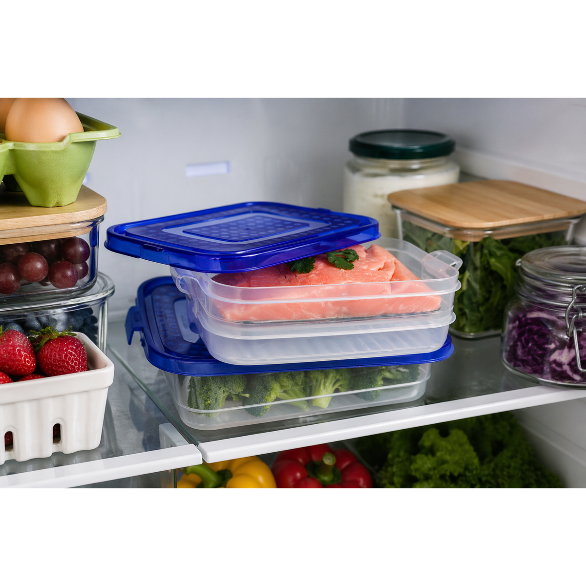 Set 2 contenedores rectangular 960 ml