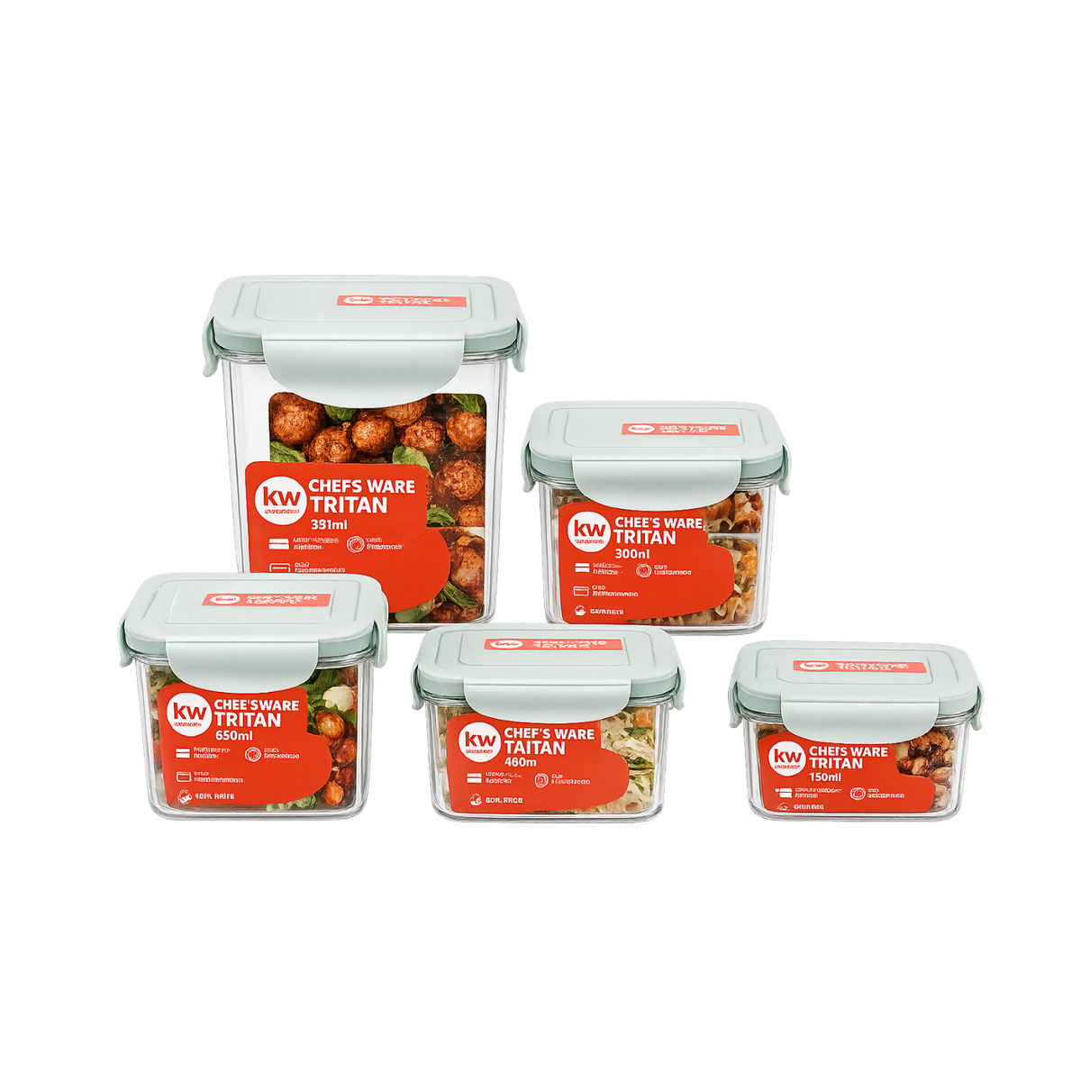 Set 5 contenedores herméticos Tritan BPA free