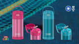Botella Thermos acero inoxidable asa kids turquesa 355 ml