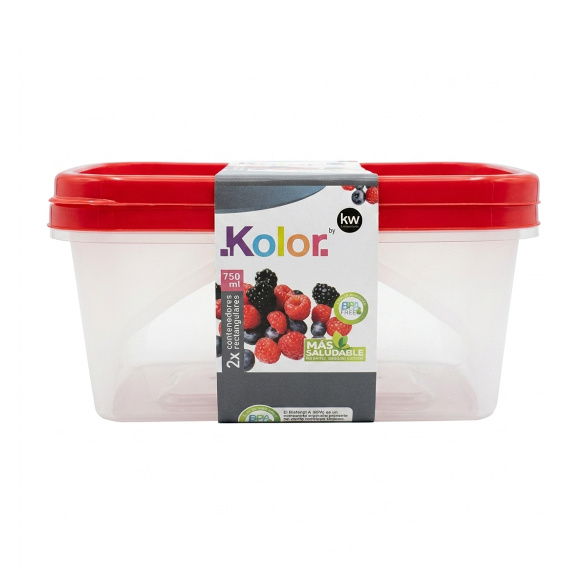 Set 2 contenedores rectangulares 750 ml
