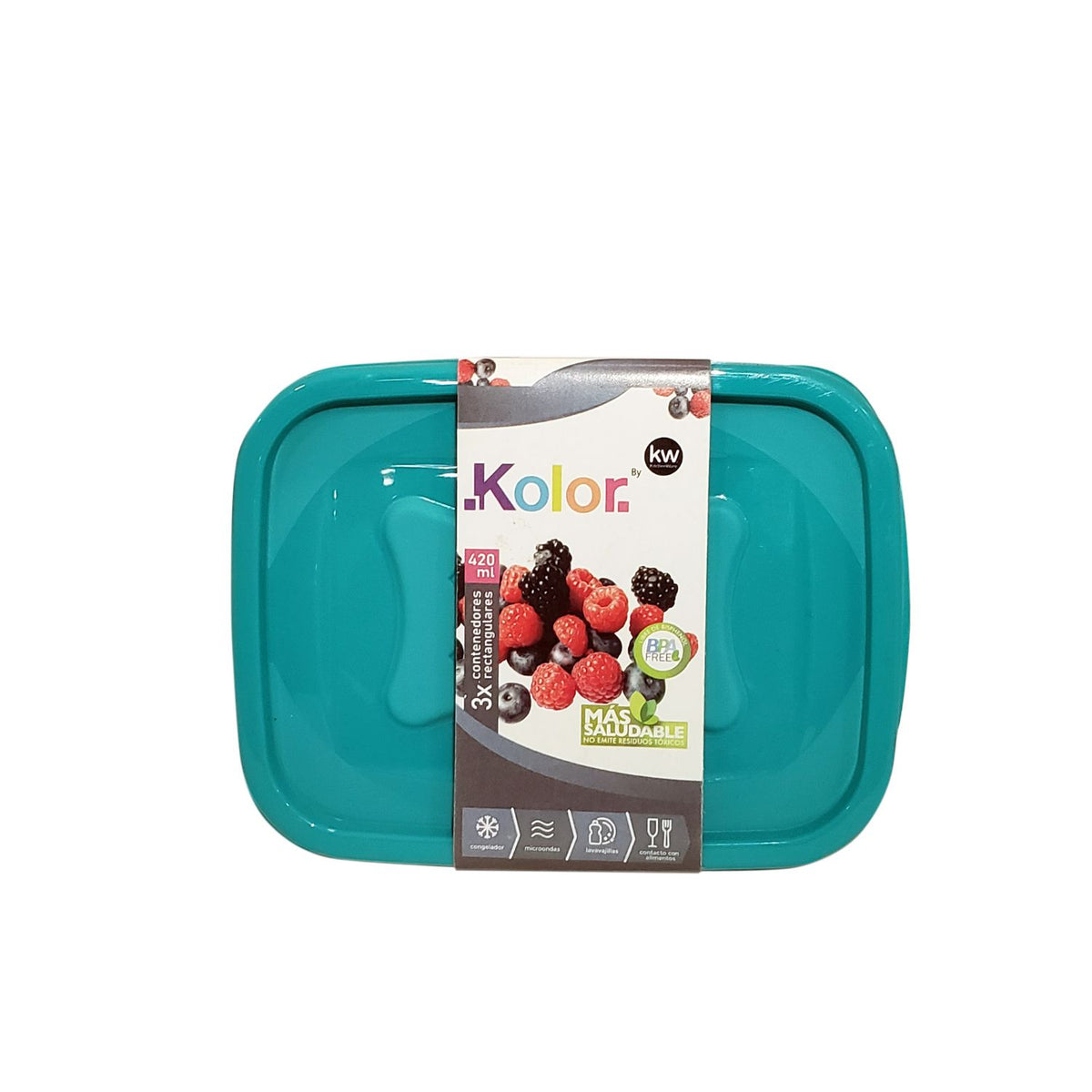 Set 3 contenedores rectangulares 420 ml