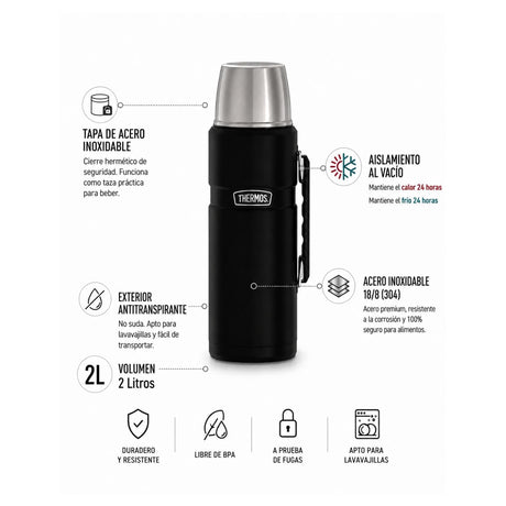 Thermos Termo líquido 2 L King – Negro