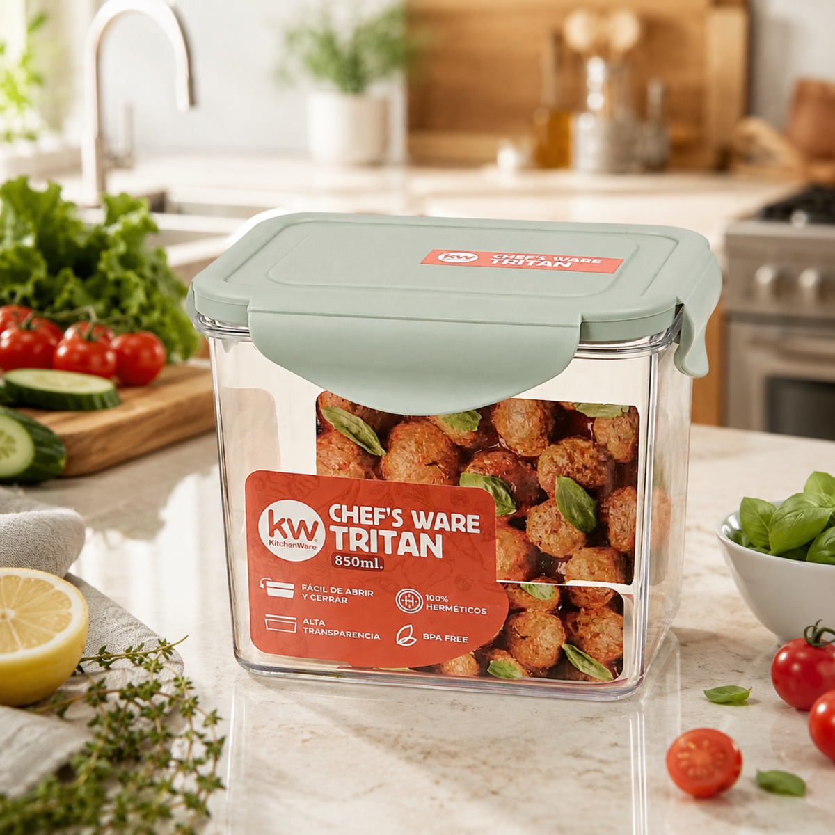 Contenedor Chef's Ware Tritan rectangular 850 ml