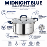 Bergner Olla c/tapa 24 cm acero inoxidable midnight blue
