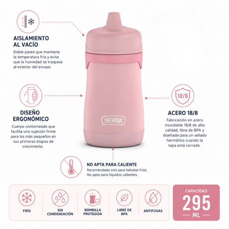 Thermos Botella sippy kids 295 ml – Pink
