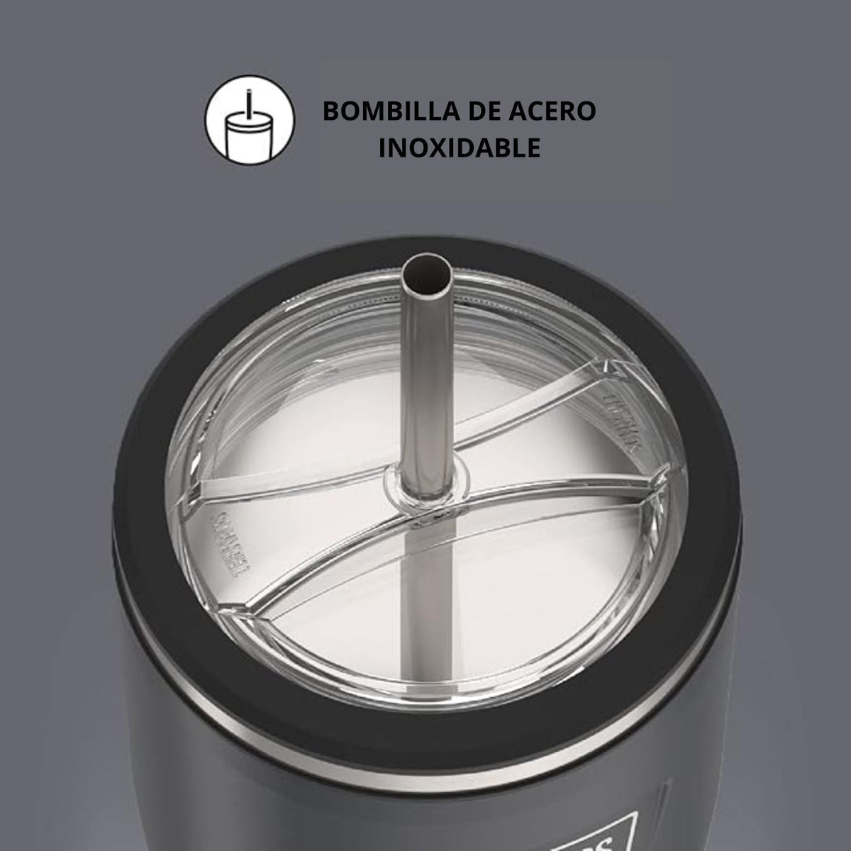 Thermos Termo mug Icon acero con bombilla 710 ml – Grafito