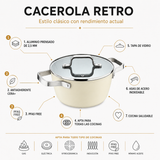 Bergner Olla con tapa 20 cm Aluminio Forjado - Retro