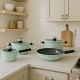 Batería de cocina 7 piezas Soho Mint aluminio forjado