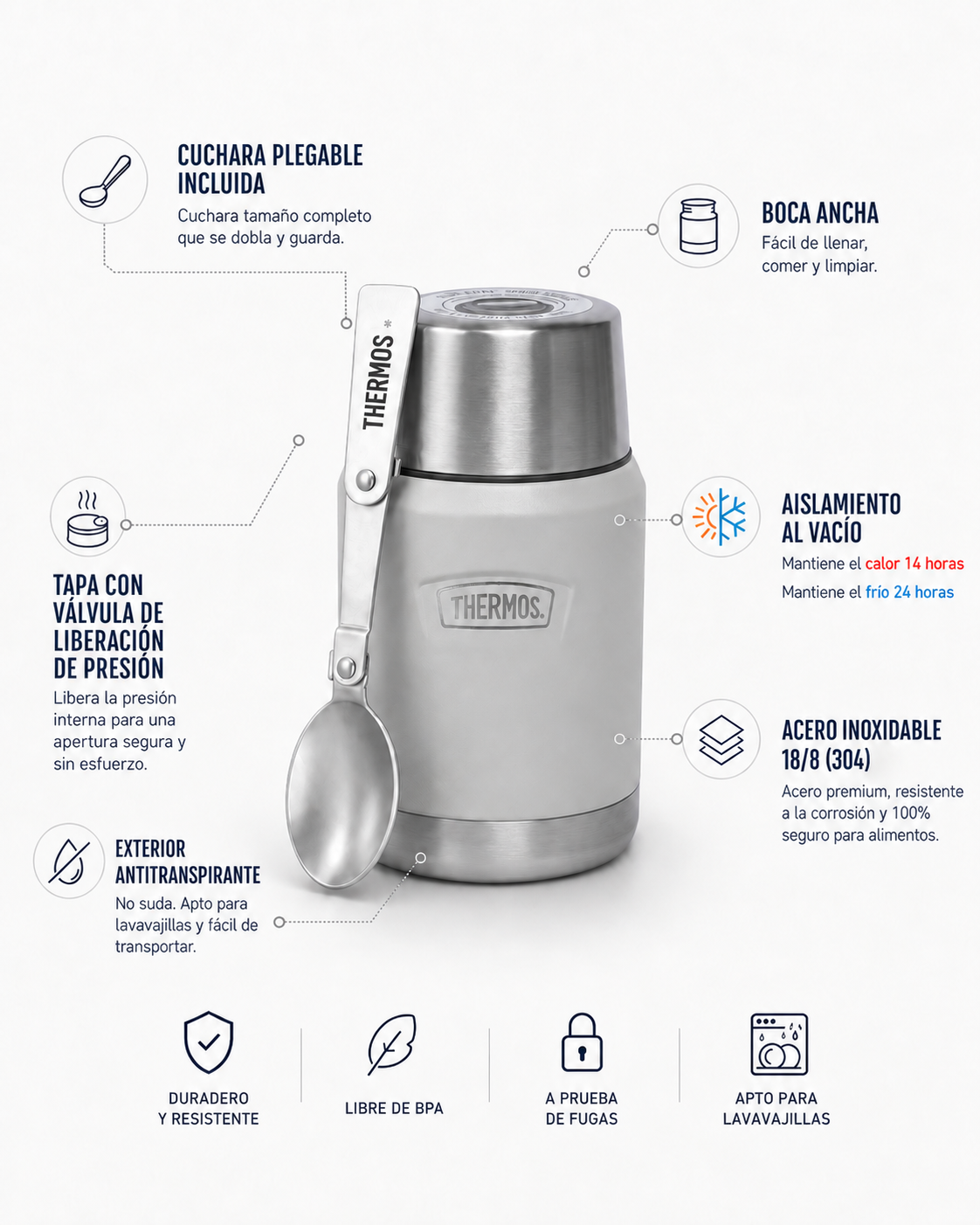 Thermos Termo comida 710 ml Icon acero inoxidable – Sandstone