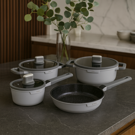 Batería de cocina 7 piezas Chelsea aluminio fundido – Gris