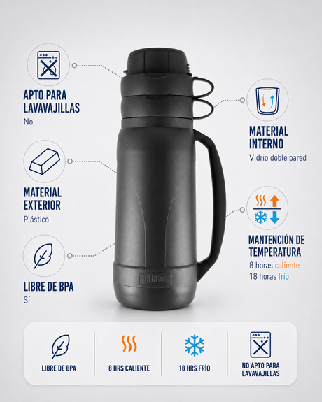 Thermos Termo líquido new Matero 1 L – Negro
