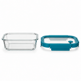 Contenedor tapa click vidrio rectangular 640 ml