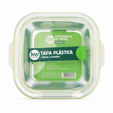 Recipiente cuadrado vidrio 520 ml con tapa