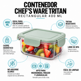 Contenedor Chef's Ware Tritan rectangular 400 ml
