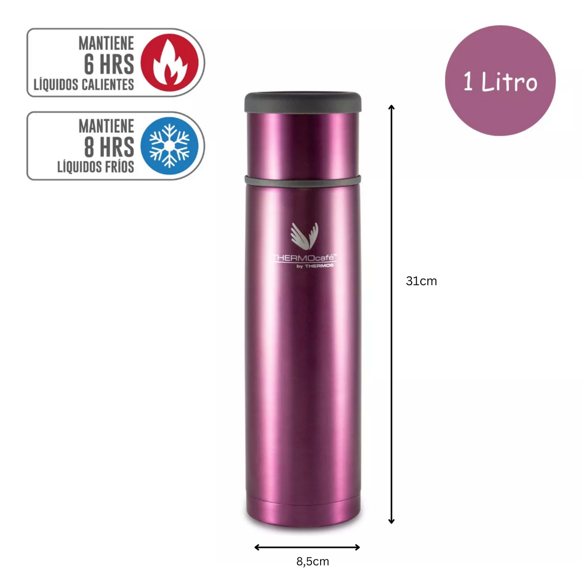 Thermos Termo líquido acero inoxidable Everynight púrpura 1 L