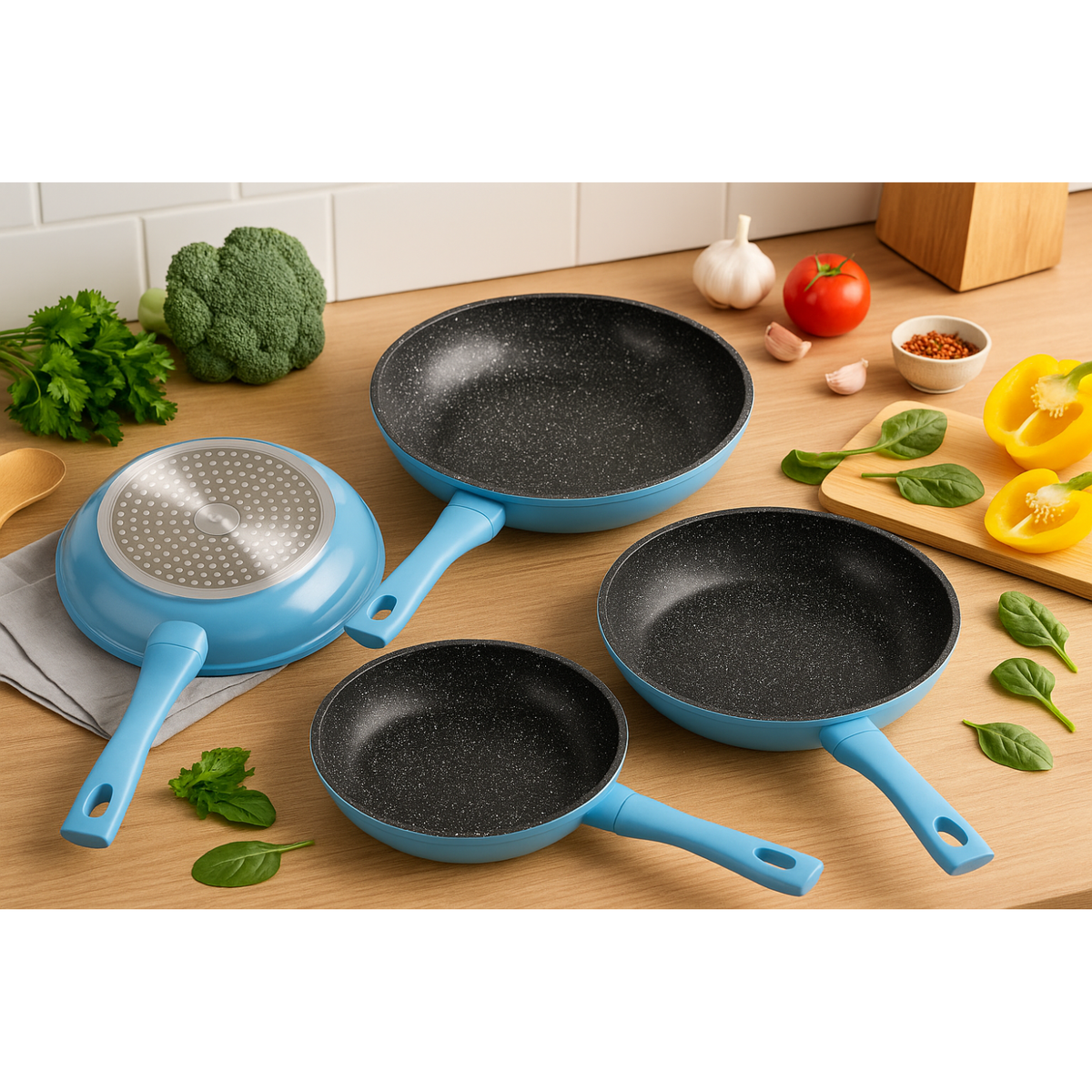 Set 3 sartenes aluminio forjado Bristol- SKy