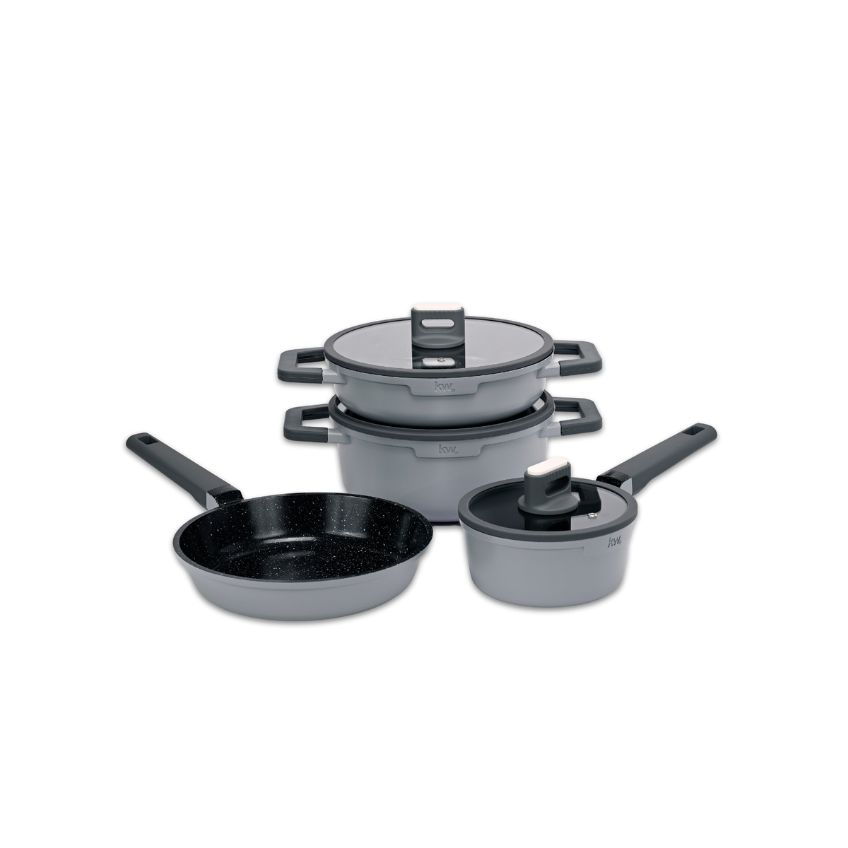 Batería de cocina 7 piezas Chelsea aluminio fundido – Gris