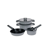 Batería de cocina 7 piezas Chelsea aluminio fundido – Gris