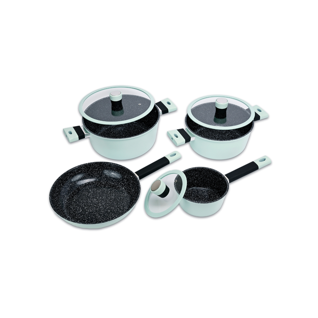 BATERIA DE COCINA 7 PIEZAS SOHO MINT ALUMINIO FORJADO – KW Market