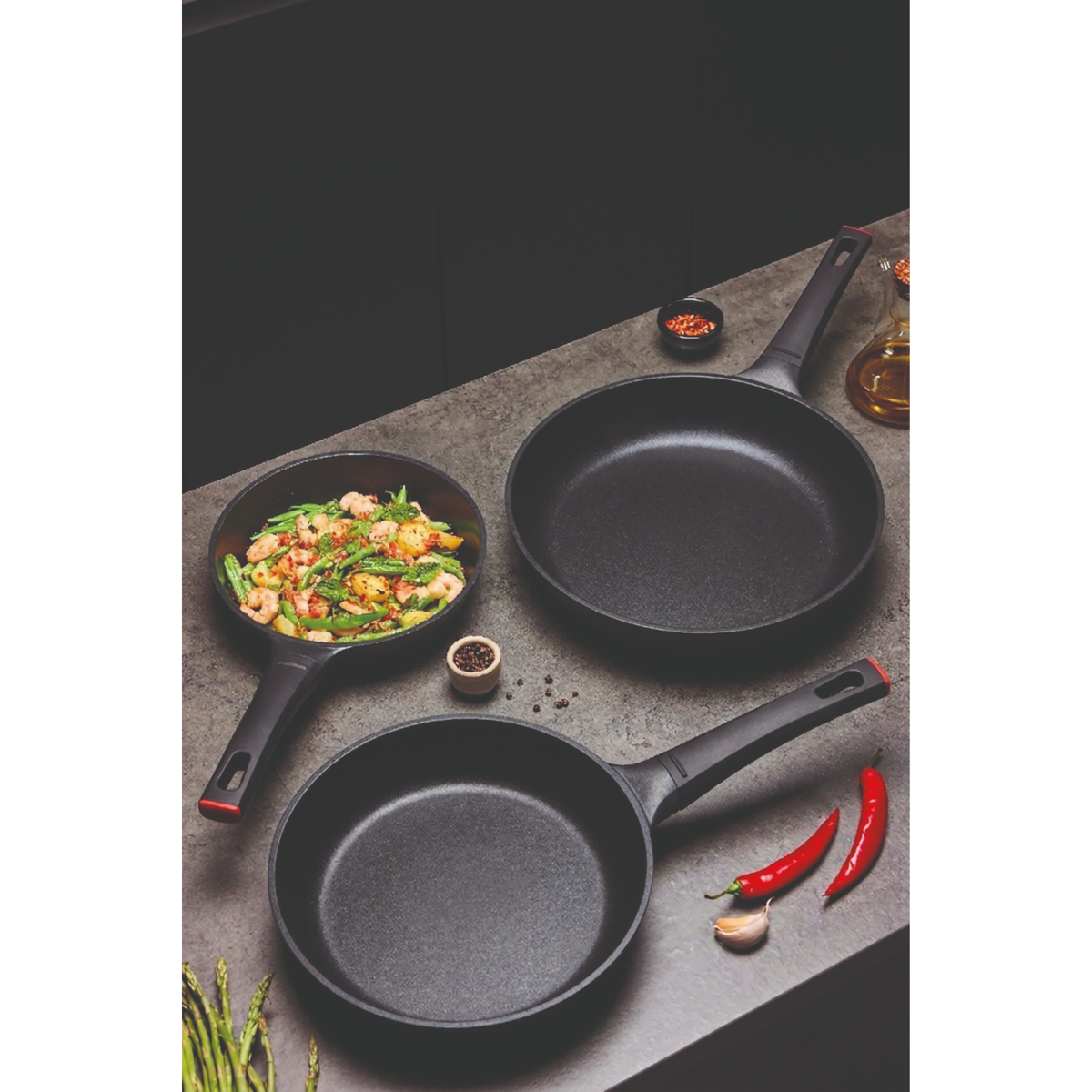 Set 3 sartenes aluminio fundido Elite