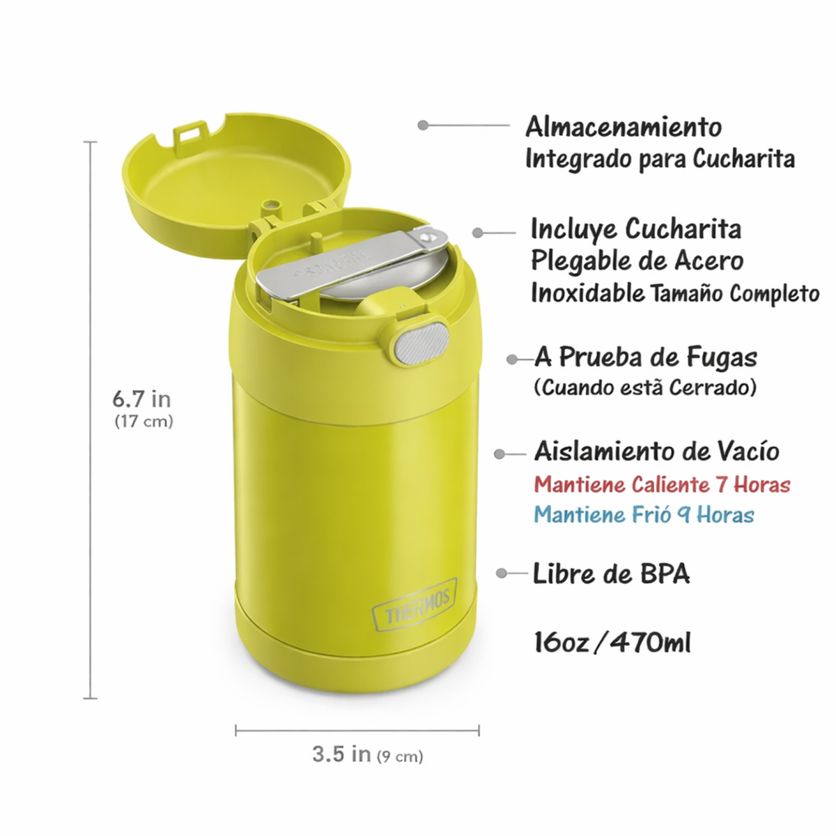 Thermos Termo comida acero inoxidable 470 ml – Lemon