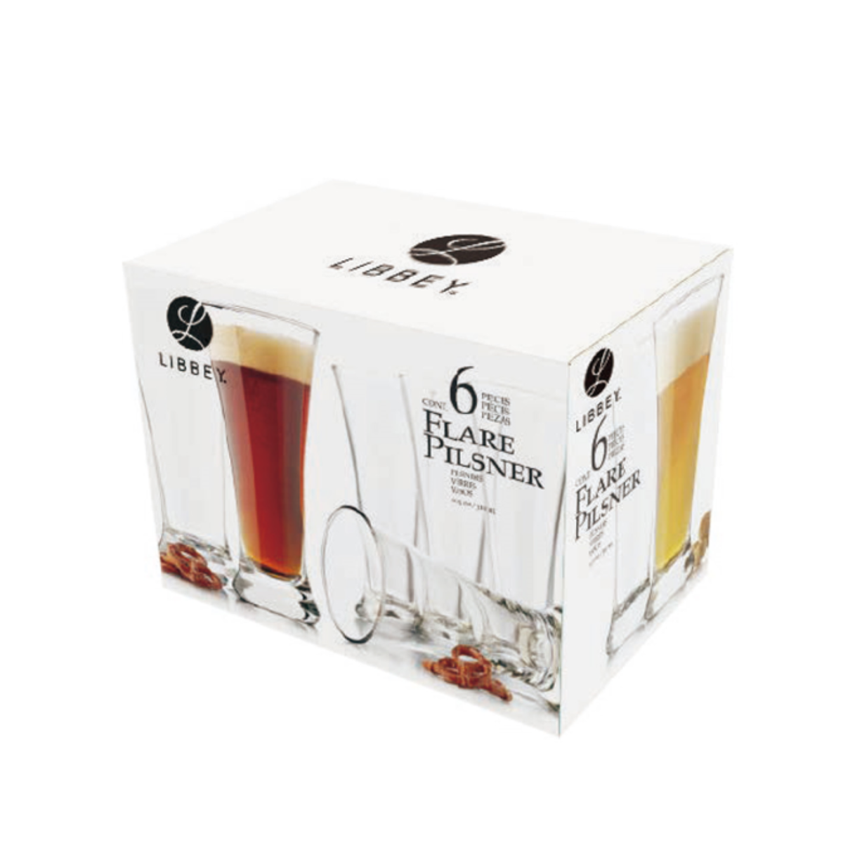 Libbey Set de 6 vasos cerveceros 325 ml Flare pilsner
