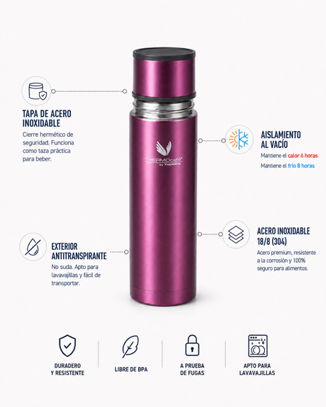 Thermos Termo líquido acero inoxidable Everynight púrpura 500 ml