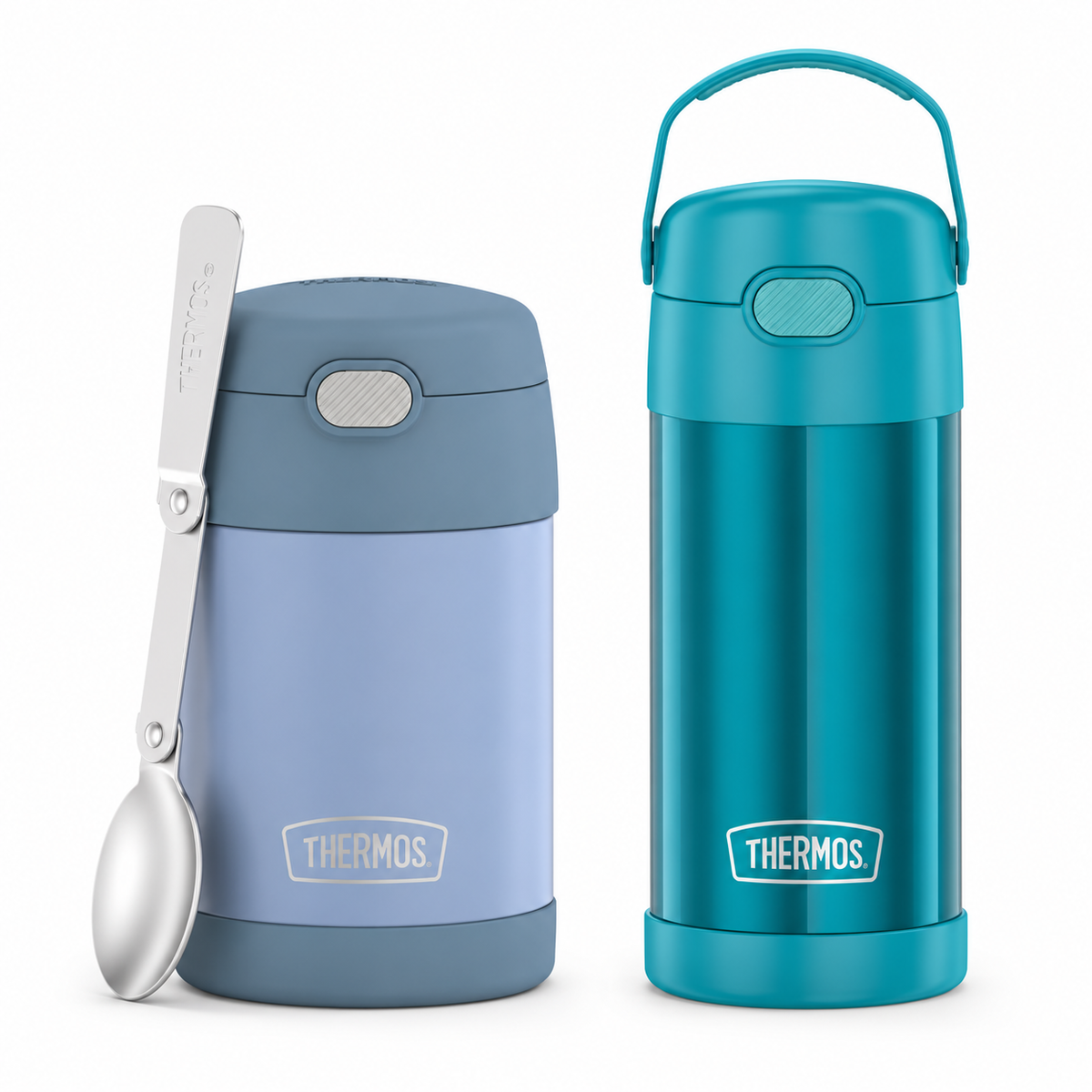 Pack Thermos termo de comida 470 ml Denim Blue + botella turquesa