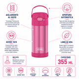 Botella Thermos acero inoxidable asa kids Pink 355 ml