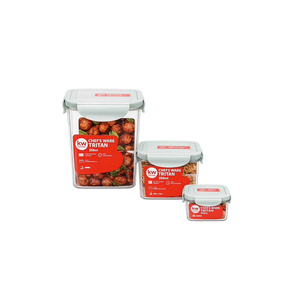 Set 3 contenedores herméticos Tritan BPA free