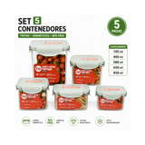 Set 5 contenedores herméticos Tritan BPA free