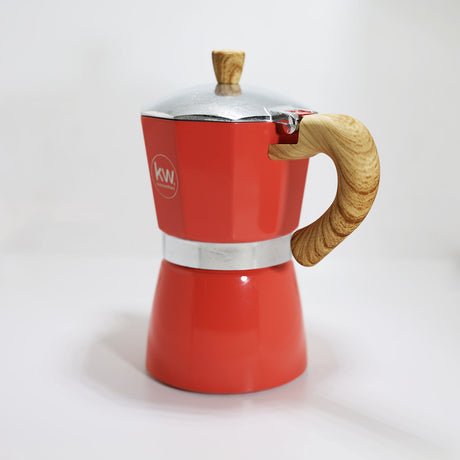 Cafetera italiana aluminio 6 tazas 300 ml – Salmón