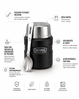 Thermos Termo comida acero inoxidable King 470 ml – Negro