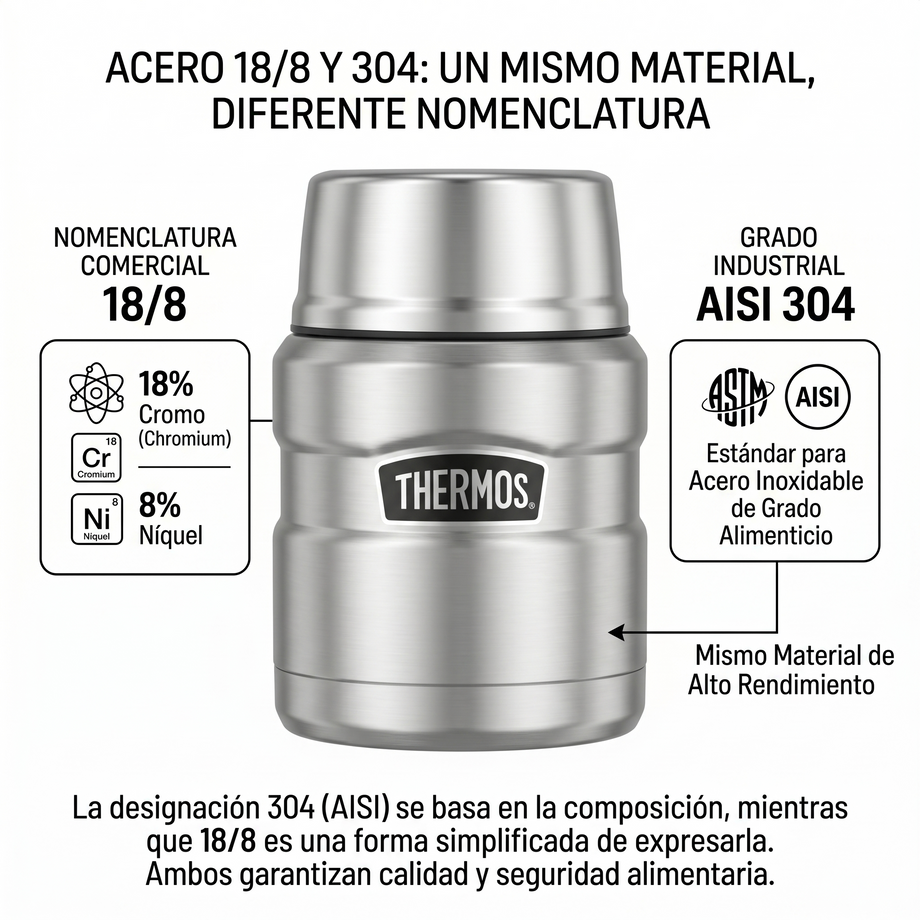 TERMO COMIDA 710ML KING ACERO INOX NEGRO – KW Market
