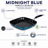 Bergner Grill aluminio forjado midnight blue 28x28cm
