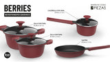 Batería de cocina 7 piezas aluminio fundido – Berries
