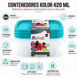 Set 3 contenedores rectangulares 420 ml