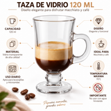 Taza macchiato vidrio 120 ml