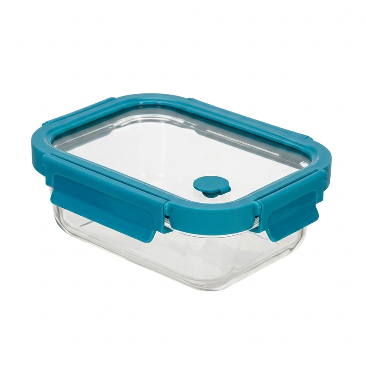 Contenedor tapa click vidrio rectangular 640 ml