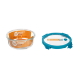 Contenedor tapa click vidrio redondo 950 ml
