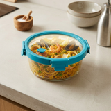 Contenedor tapa click vidrio redondo 950 ml