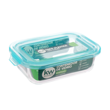 Recipiente rectangular vidrio 640 ml con tapa