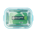 Recipiente rectangular vidrio 640 ml con tapa